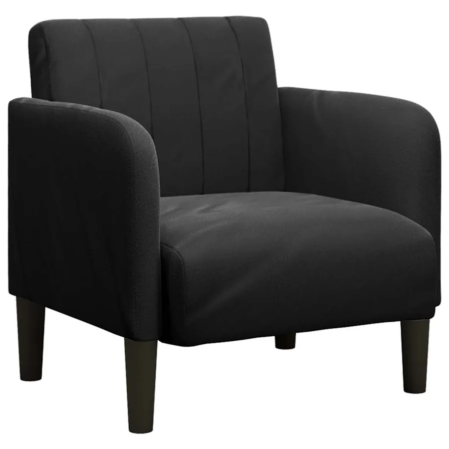 Fauteuil avec accoudoirs noir 54 cm velours - 2