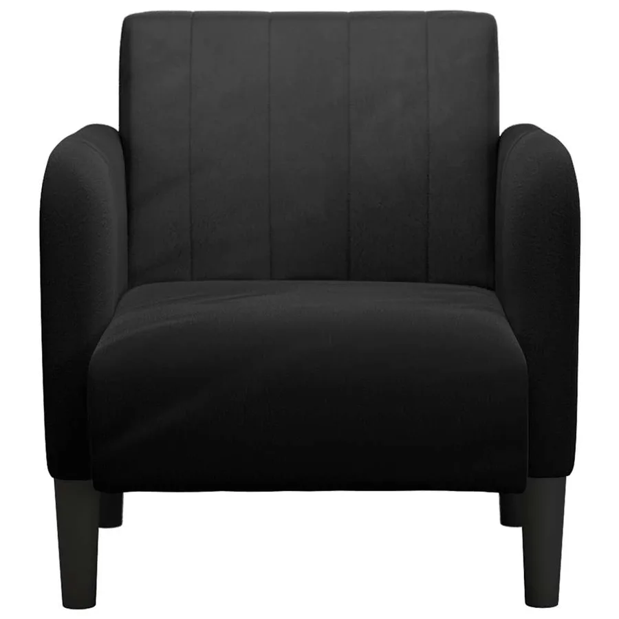 Fauteuil avec accoudoirs noir 54 cm velours - 3