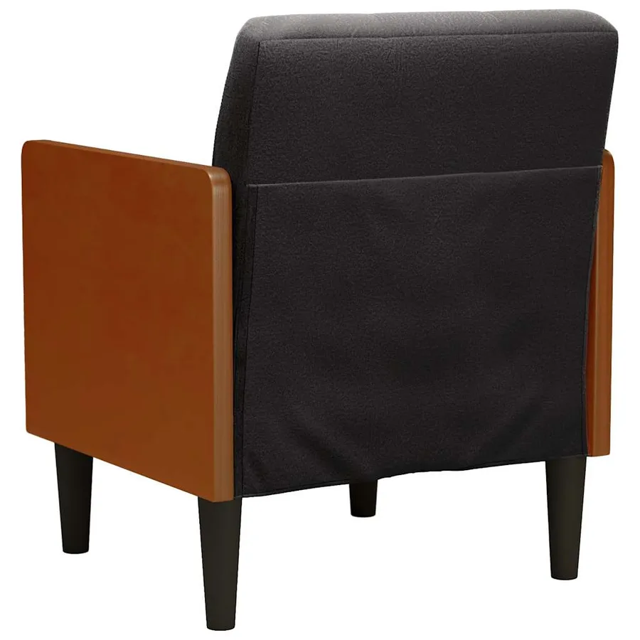 Fauteuil avec accoudoirs noir 55 cm velours - 5