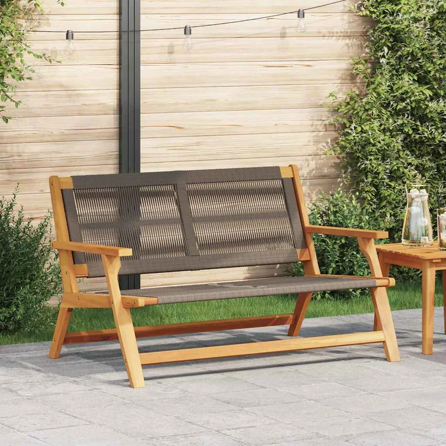 Banc de Détente de Jardin Gris Bois d'Acacia Massif