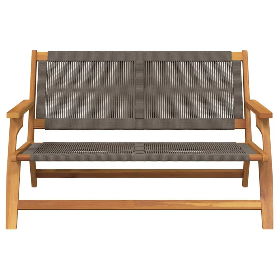 Banc de Détente de Jardin Gris Bois d'Acacia Massif - 4