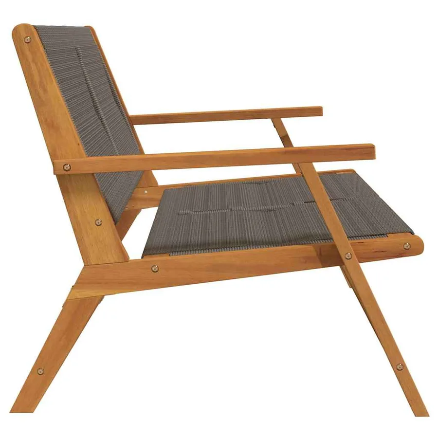 Banc de Détente de Jardin Gris Bois d'Acacia Massif - 5