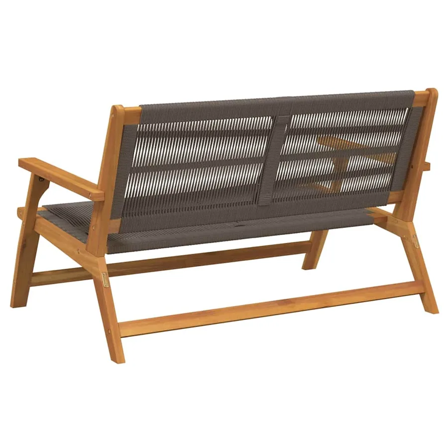 Banc de Détente de Jardin Gris Bois d'Acacia Massif - 6