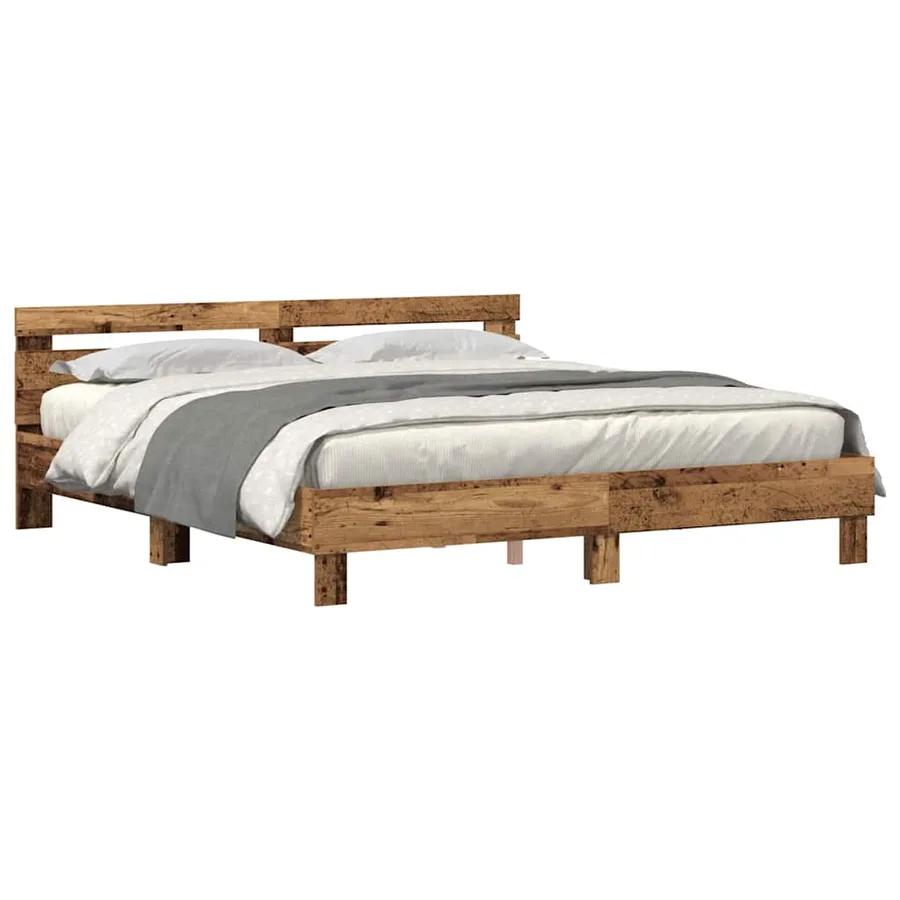 Cadre de lit Bois ancien 200 x 200 cm Bois d'ingénierie - 3