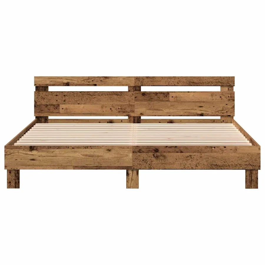 Cadre de lit Bois ancien 200 x 200 cm Bois d'ingénierie - 6