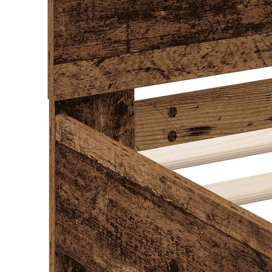 Cadre de lit Bois ancien 200 x 200 cm Bois d'ingénierie - 9