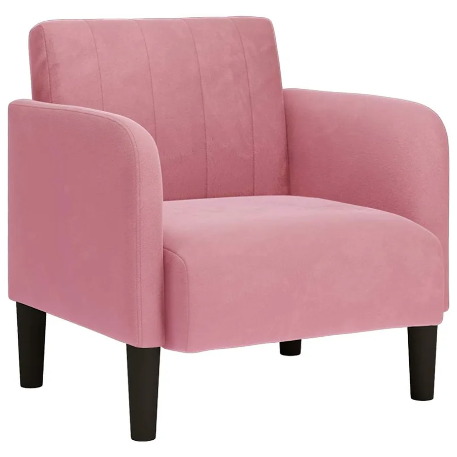 Fauteuil avec accoudoirs rose 54 cm velours - 2