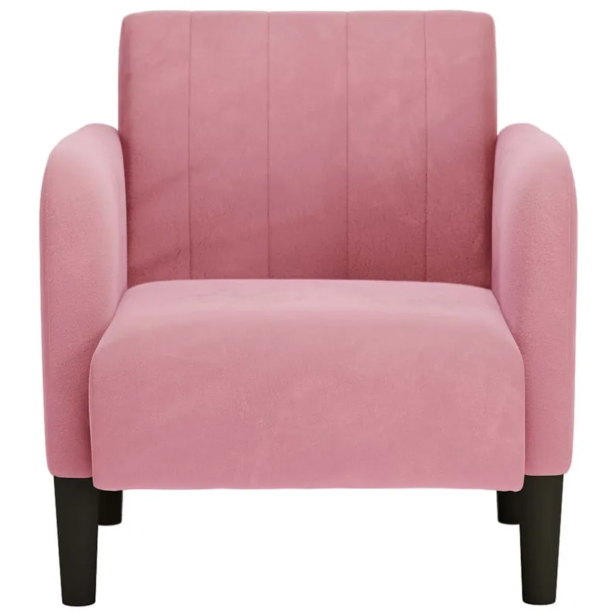 Fauteuil avec accoudoirs rose 54 cm velours - 3