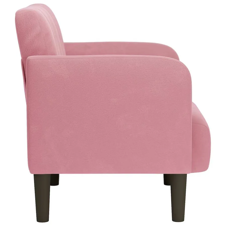 Fauteuil avec accoudoirs rose 54 cm velours - 4