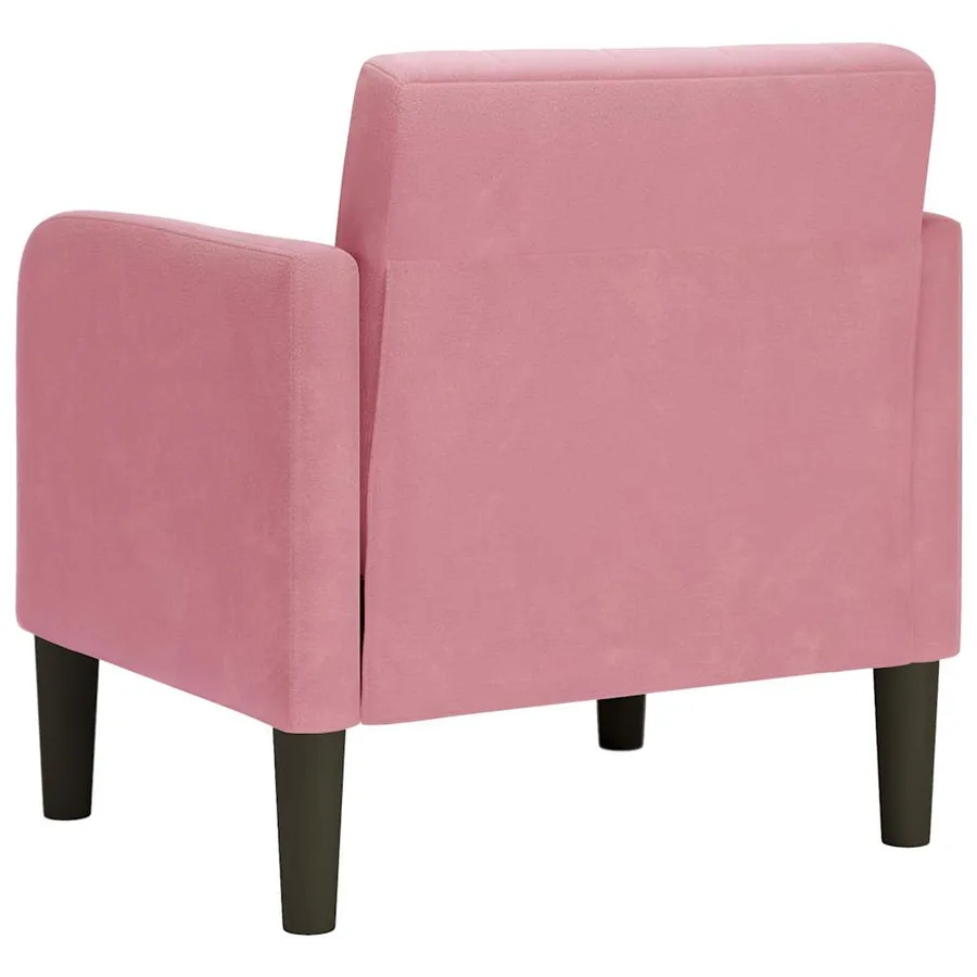 Fauteuil avec accoudoirs rose 54 cm velours - 5