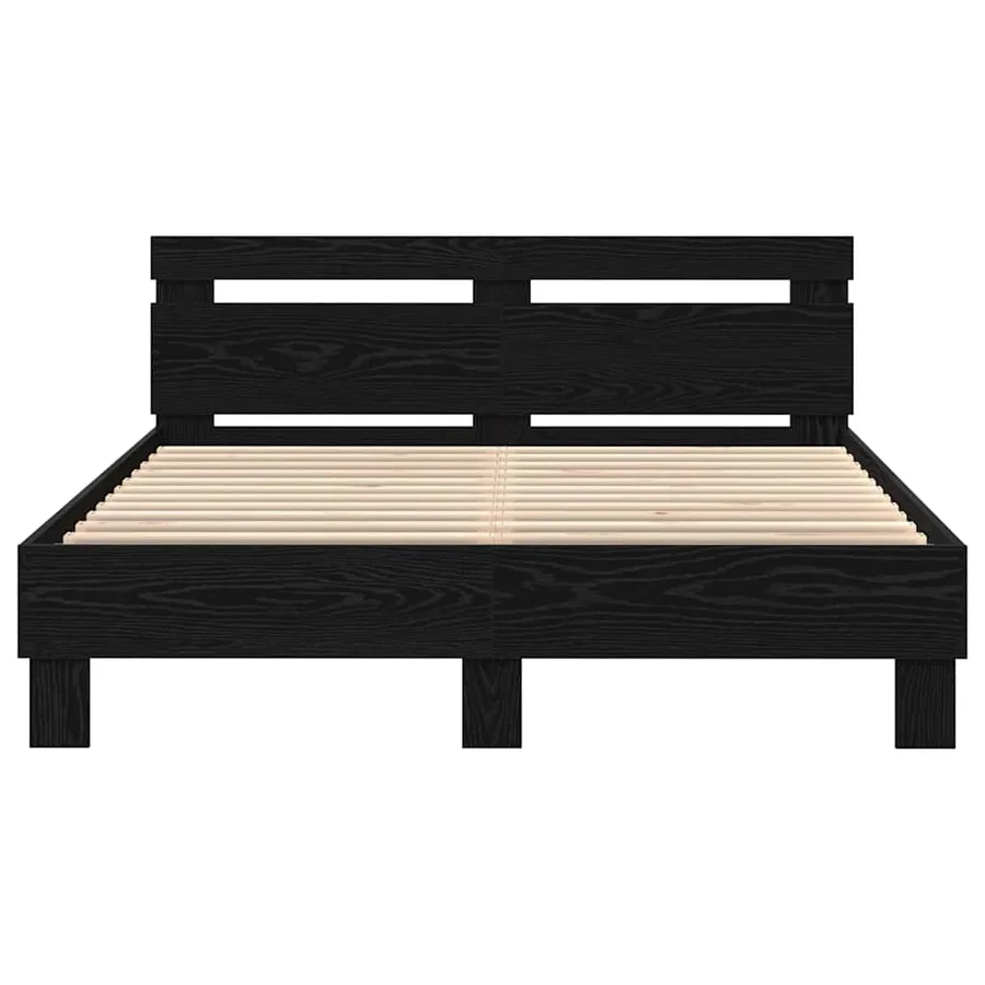 Cadre de lit avec LED Chêne noir 150 x 200 cm Bois d'ingénierie - 5