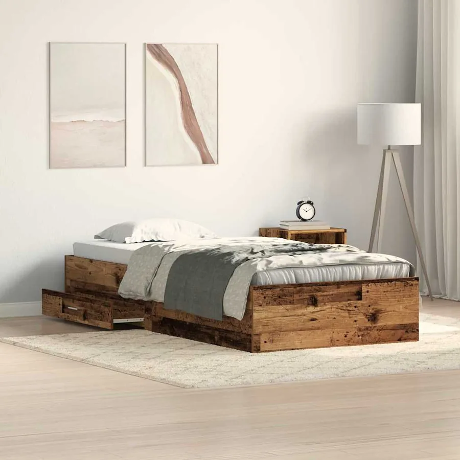 Cadre de lit Bois Ancien 90 x 190 cm Bois d'ingénierie