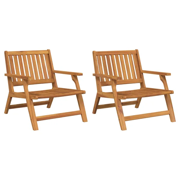 Banc de Relaxation 2 pcs Marron Bois d'Acacia Massif