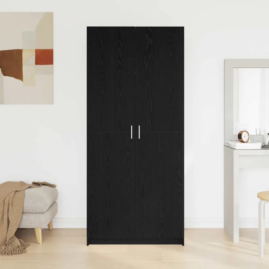 Armoire Chêne noir 80 x 50,5 x 180 cm Bois d'ingénierie - 4