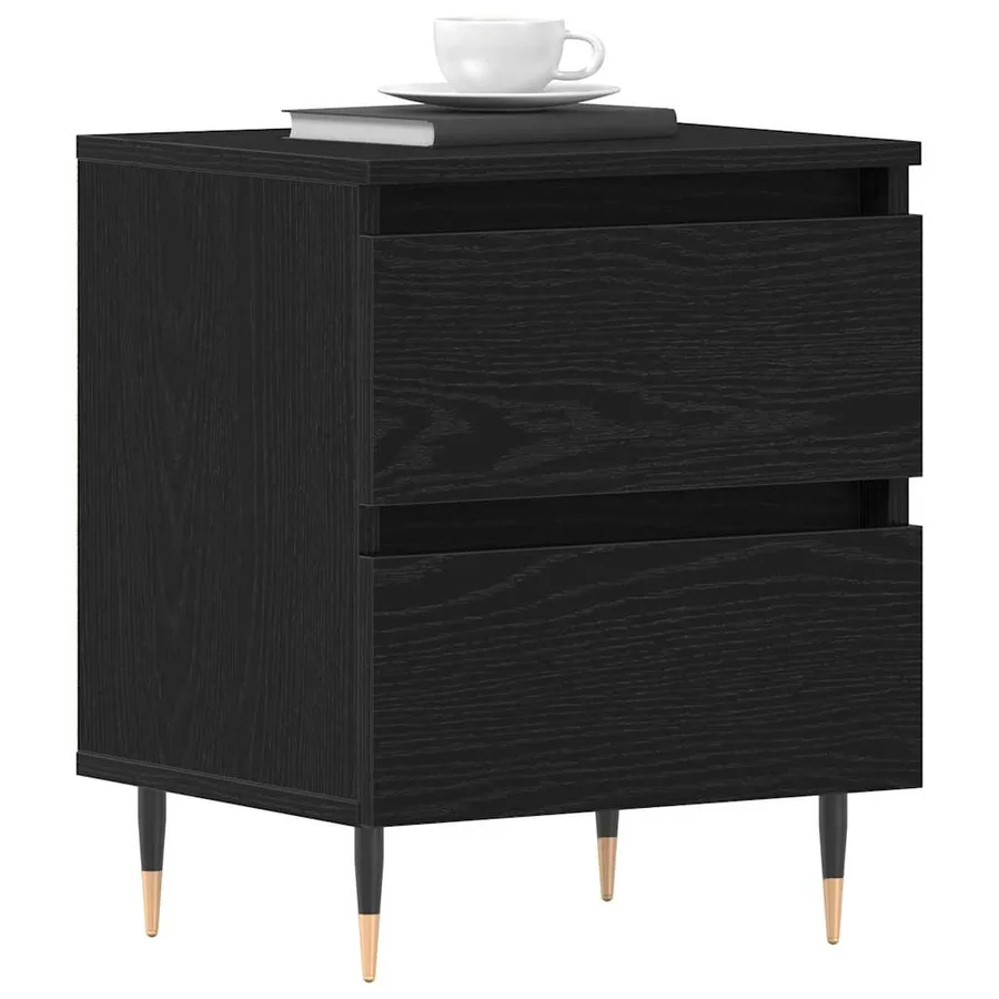 Cabinet de chevet Chêne noir 40 x 35 x 50 cm Bois d'ingénierie - 3