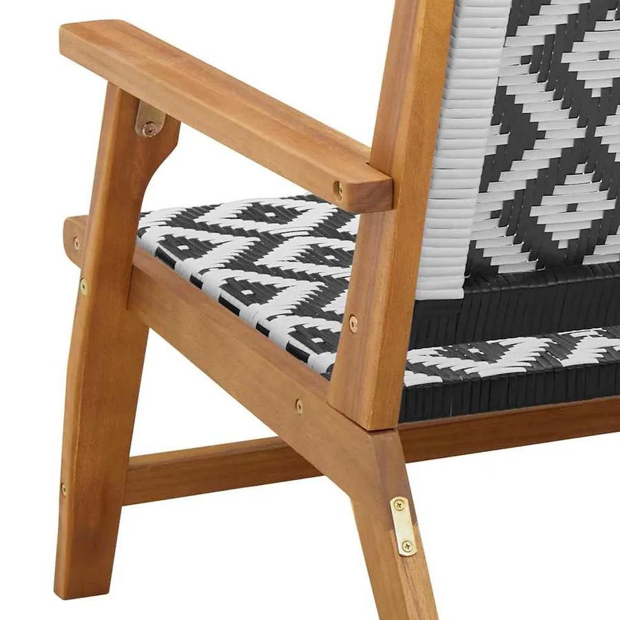 Chaise de Détente de Jardin 2 pcs Noir et Blanc - 10
