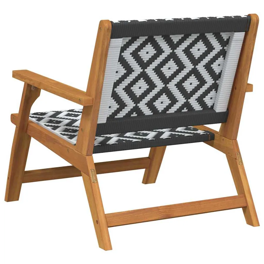 Chaise de Détente de Jardin 2 pcs Noir et Blanc - 5