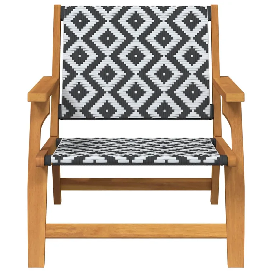 Chaise de Détente de Jardin 2 pcs Noir et Blanc - 6