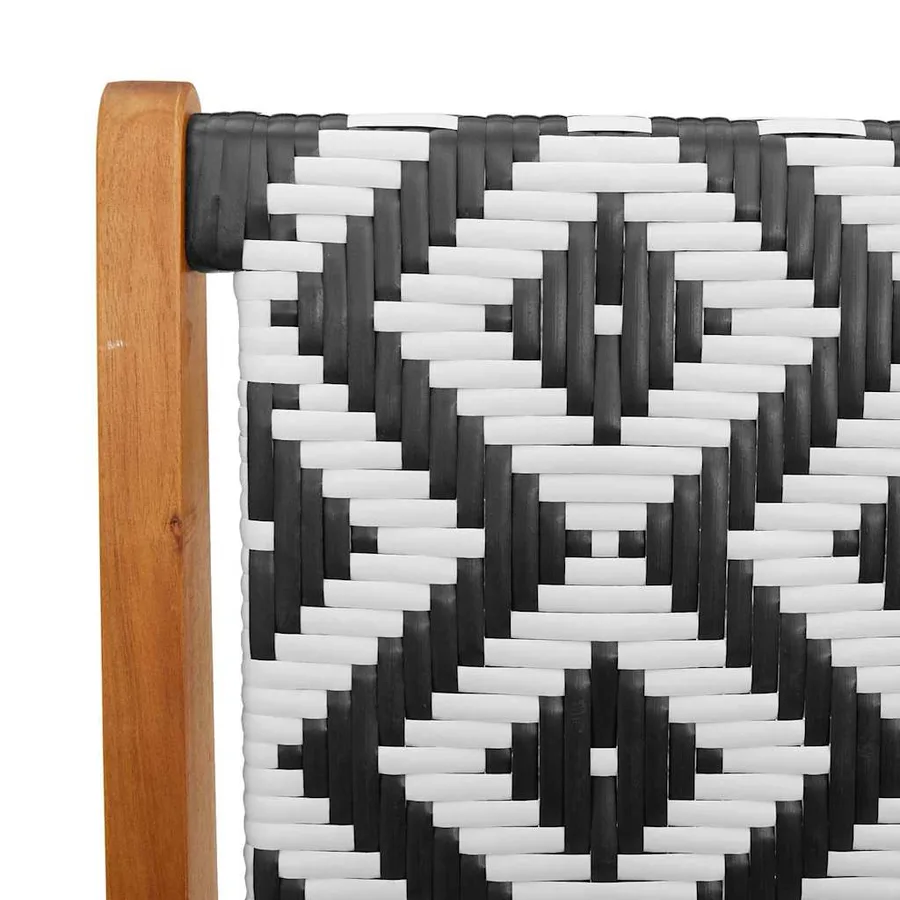 Chaise de Détente de Jardin 2 pcs Noir et Blanc - 9