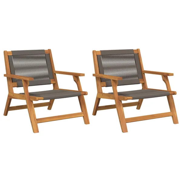 Chaise de Détente de Jardin 2 pcs Gris Bois d'Acacia Massif
