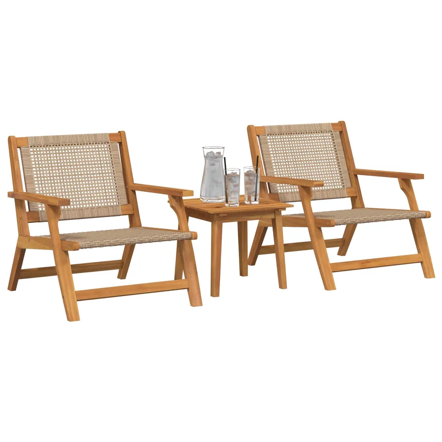 Chaises de jardin avec table 3 pcs Noir et Blanc - 13