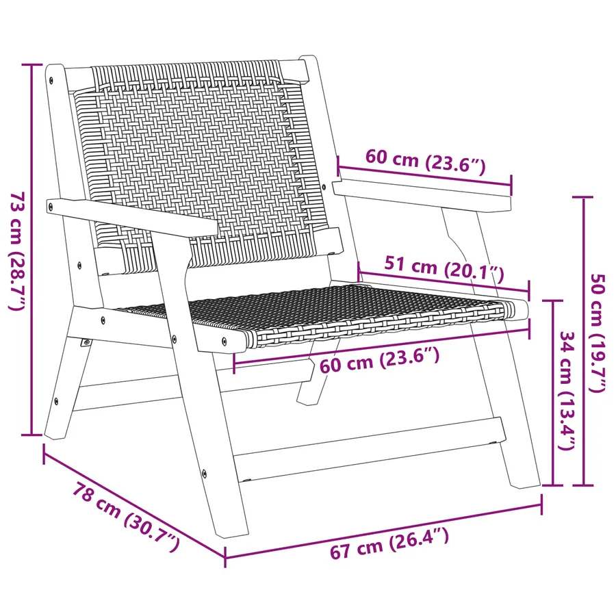 Chaises de jardin avec table 3 pcs Noir et Blanc - 17