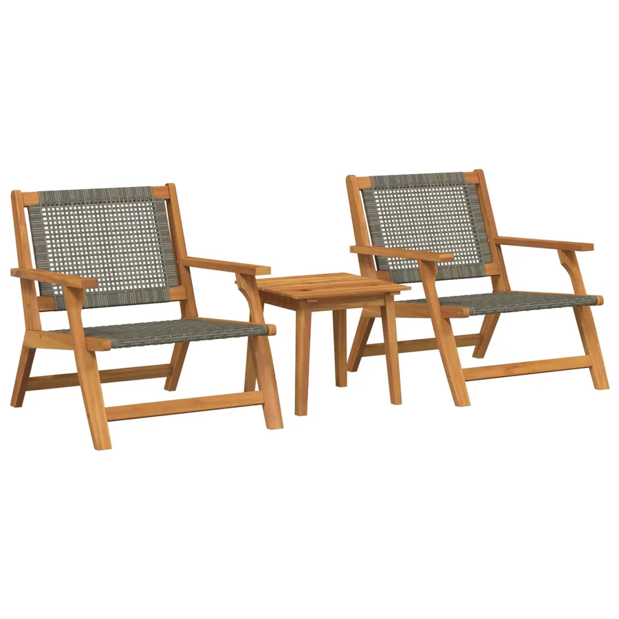 Chaises de jardin avec table 3 pcs Noir et Blanc - 19