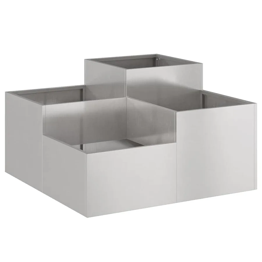 Cache-pot de jardin Argent 80 x 80 x 48 cm Acier inoxydable - 2