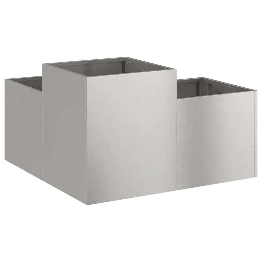 Cache-pot de jardin Argent 80 x 80 x 48 cm Acier inoxydable - 5