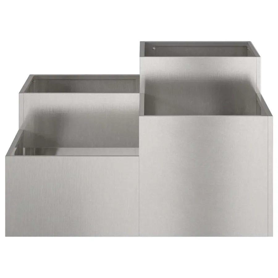 Cache-pot de jardin Argent 80 x 80 x 48 cm Acier inoxydable - 6