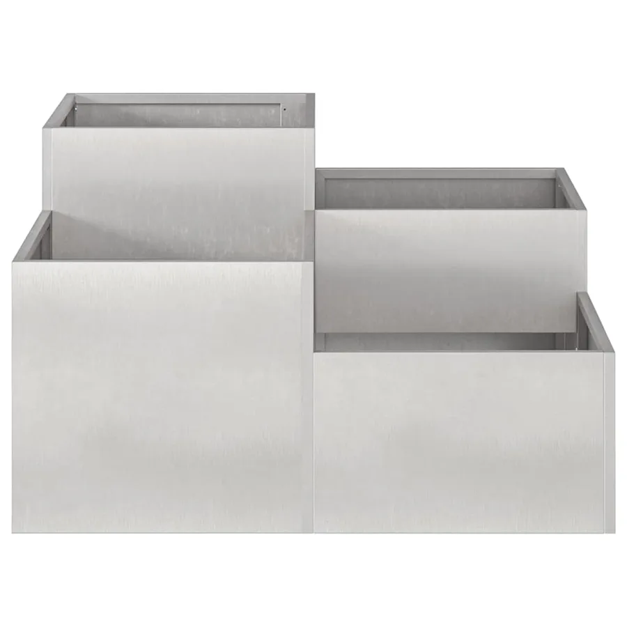Cache-pot de jardin Argent 80 x 80 x 48 cm Acier inoxydable - 7
