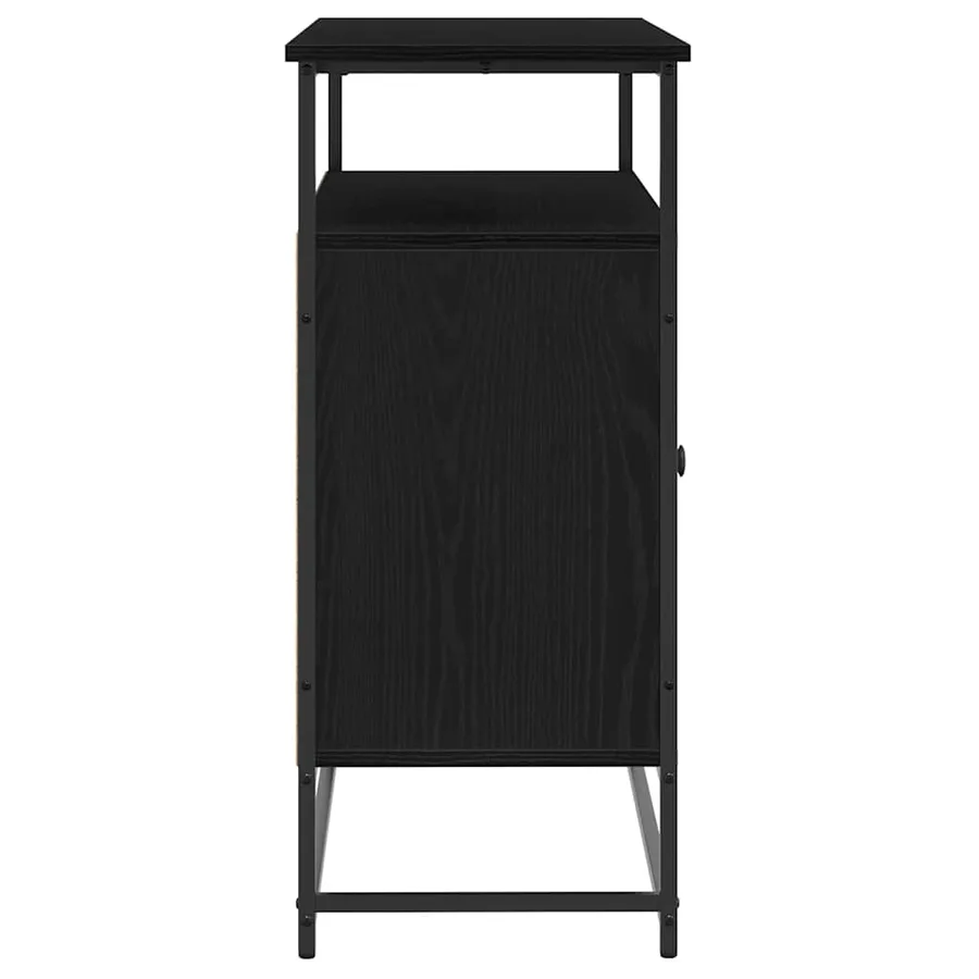 Buffet Chêne noir 100 x 35 x 80 cm Bois d'ingénierie - 7