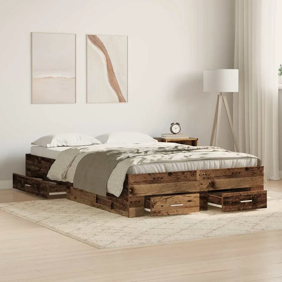 Cadre de lit Bois Ancien 120 x 190 cm Bois d'ingénierie