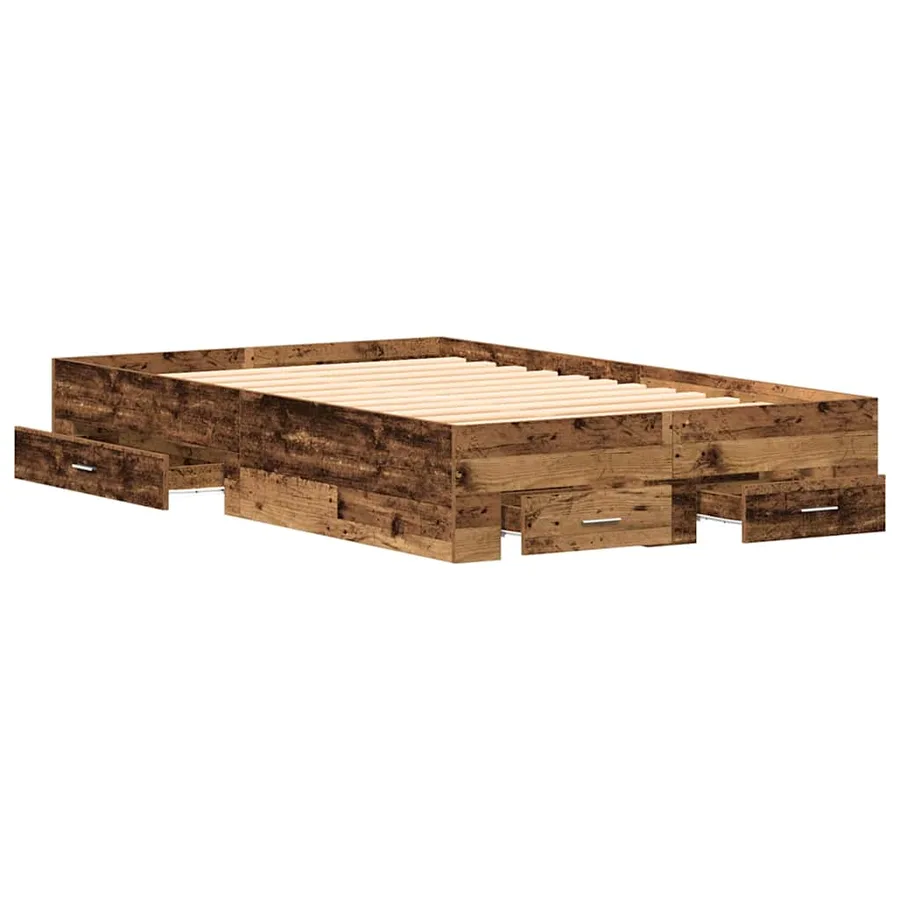 Cadre de lit Bois Ancien 120 x 190 cm Bois d'ingénierie - 4