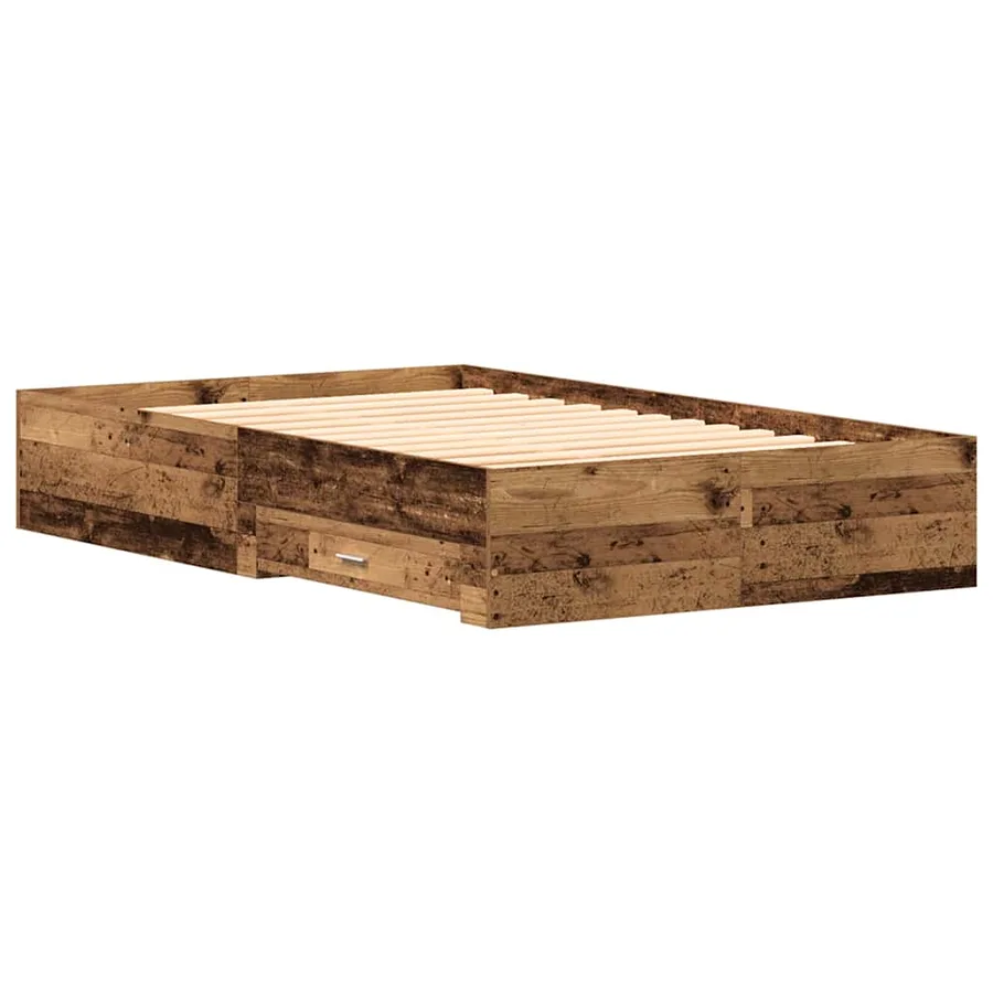 Cadre de lit Bois Ancien 120 x 190 cm Bois d'ingénierie - 7
