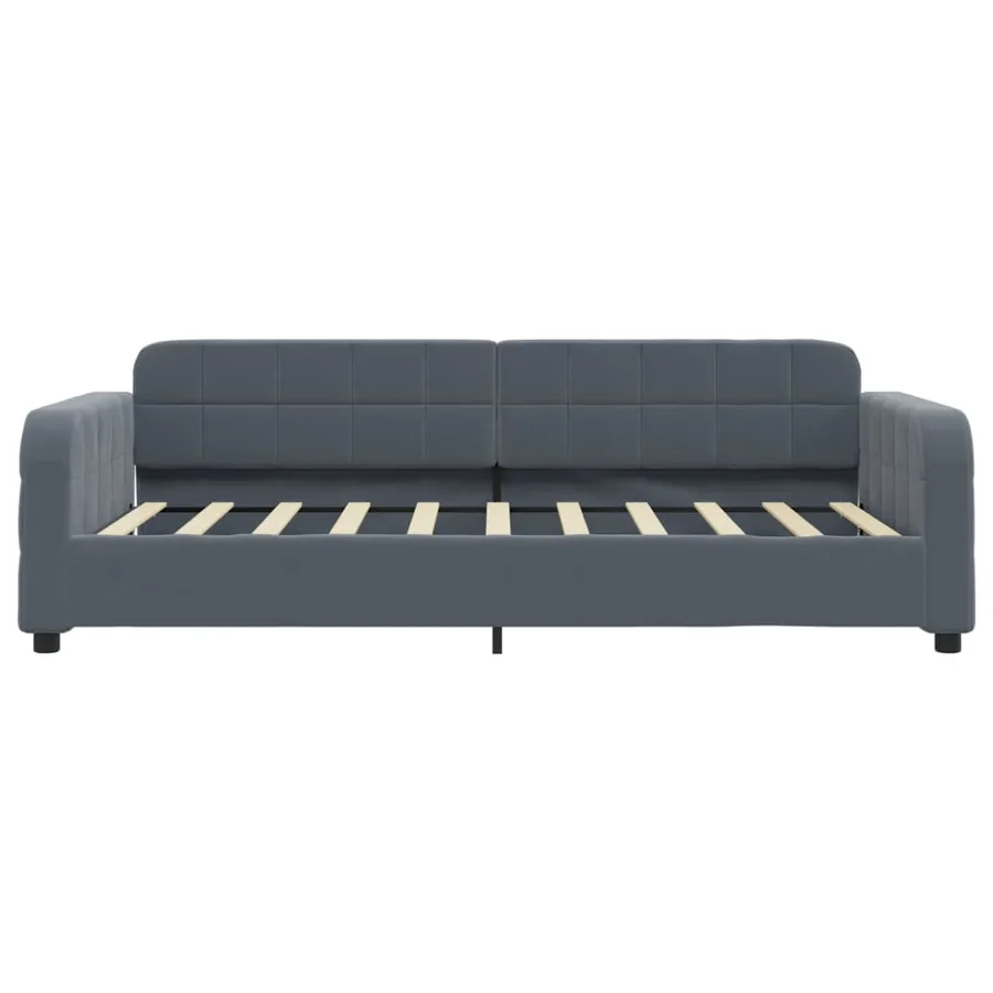 Lit de jour avec matelas gris foncé 90x190 cm velours - 4