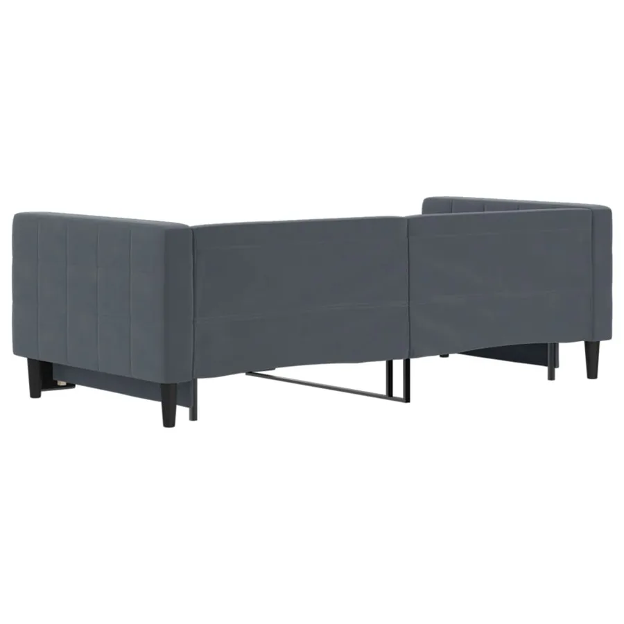 Lit de jour avec gigogne sans matelas gris foncé 90x190 cm - 5