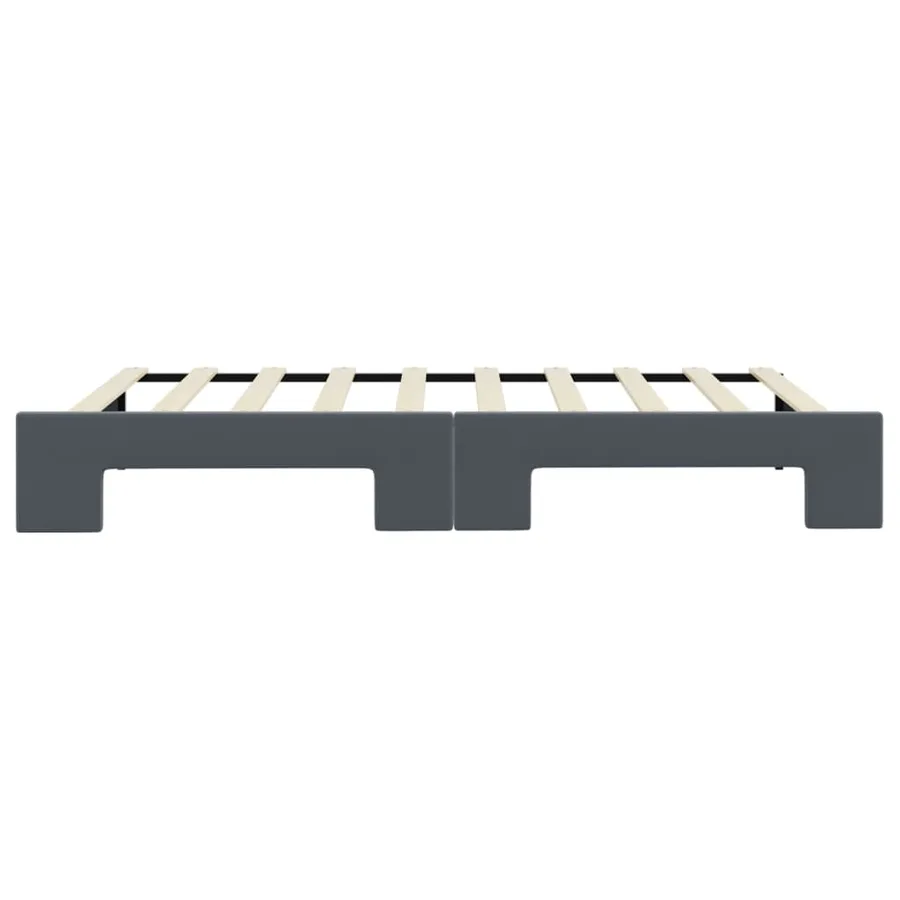 Lit de jour avec gigogne sans matelas gris foncé 90x190 cm - 7