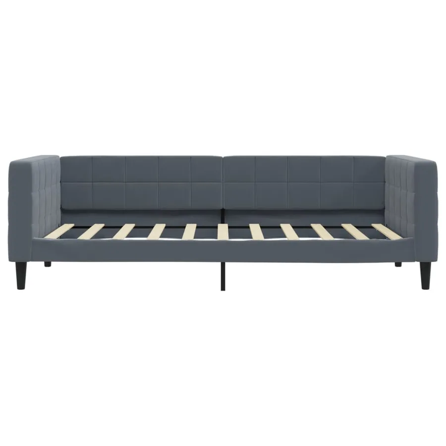 Lit de jour avec gigogne sans matelas gris foncé 90x190 cm - 9