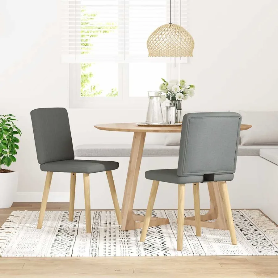 Chaises à manger lot de 2 gris foncé tissu