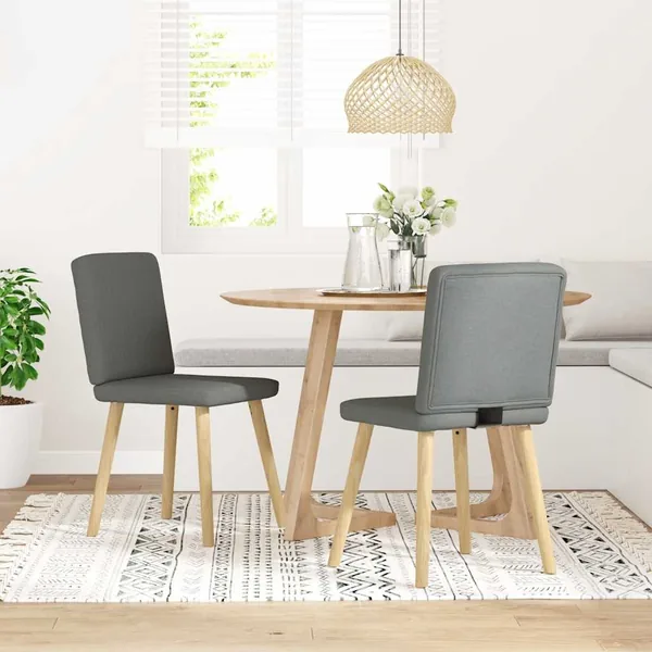 Chaises à manger lot de 2 gris foncé tissu