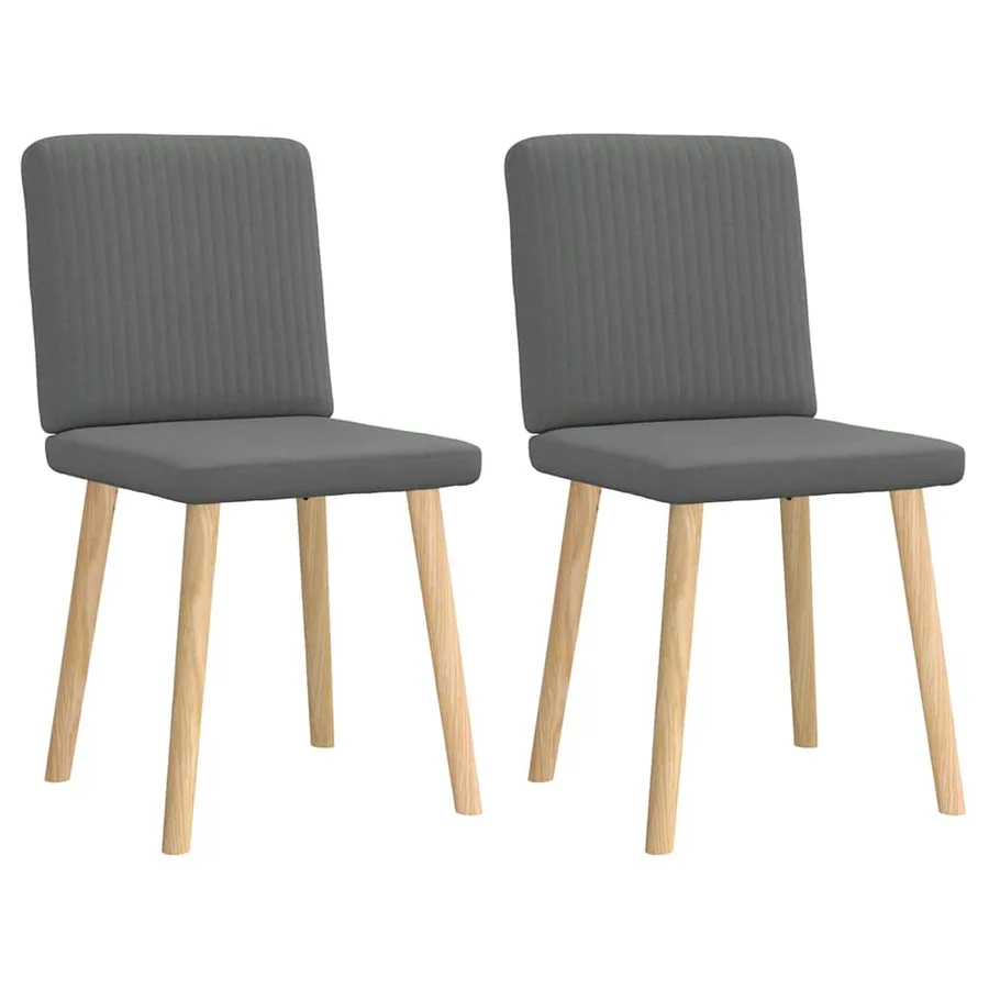 Chaises à manger lot de 2 gris foncé tissu - 2
