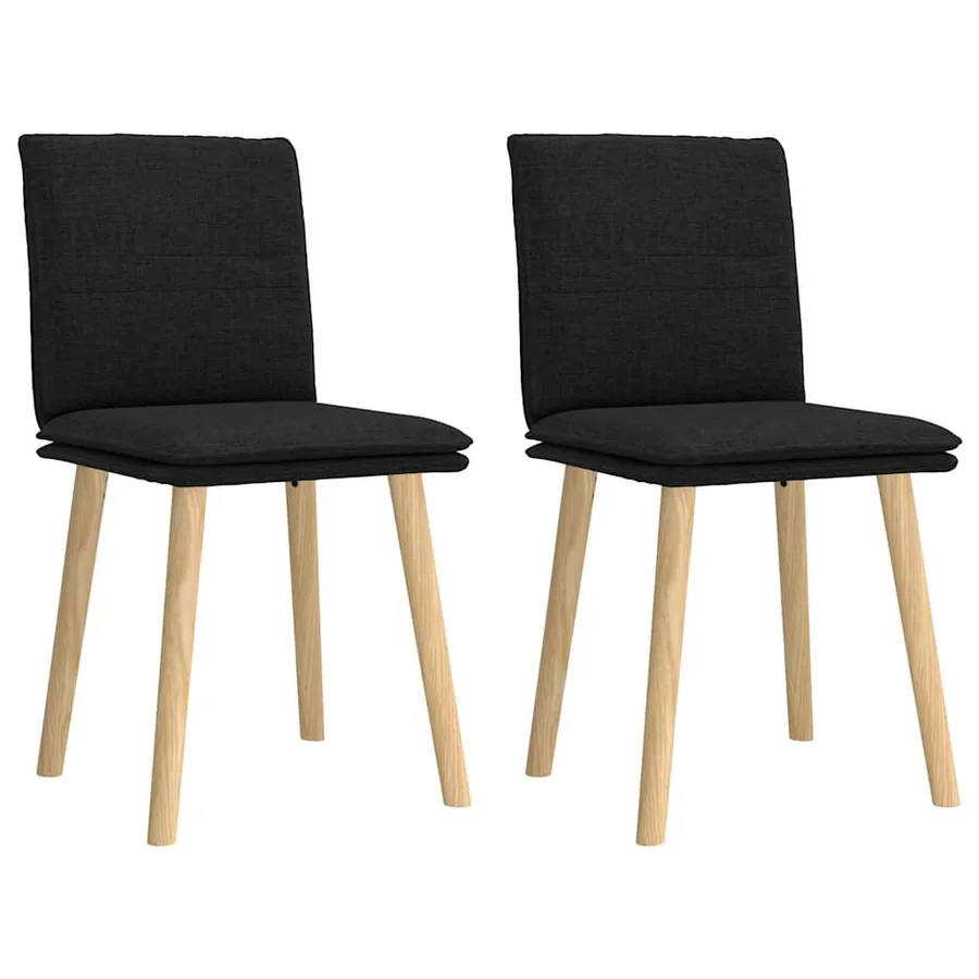 Chaises à manger lot de 2 noir tissu