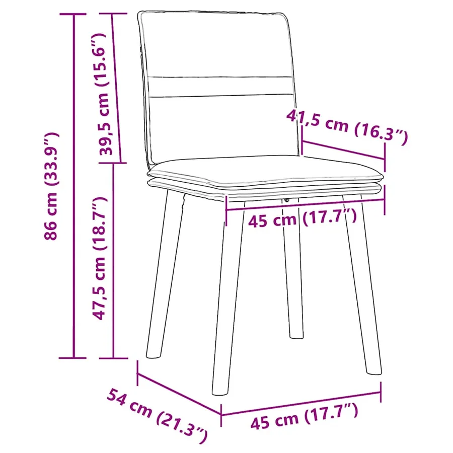 Chaises à manger lot de 2 noir tissu - 9