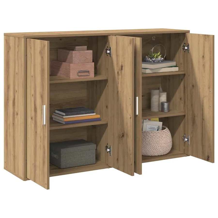 Buffet 2 pcs Chêne artisanal 60 x 31 x 84 cm Bois d'ingénierie - 3