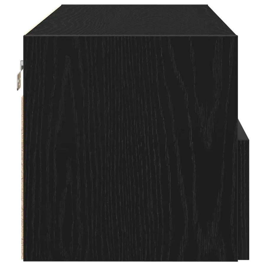 Meuble TV mural Chêne noir 100 x 30 x 30 cm Bois d'ingénierie - 7