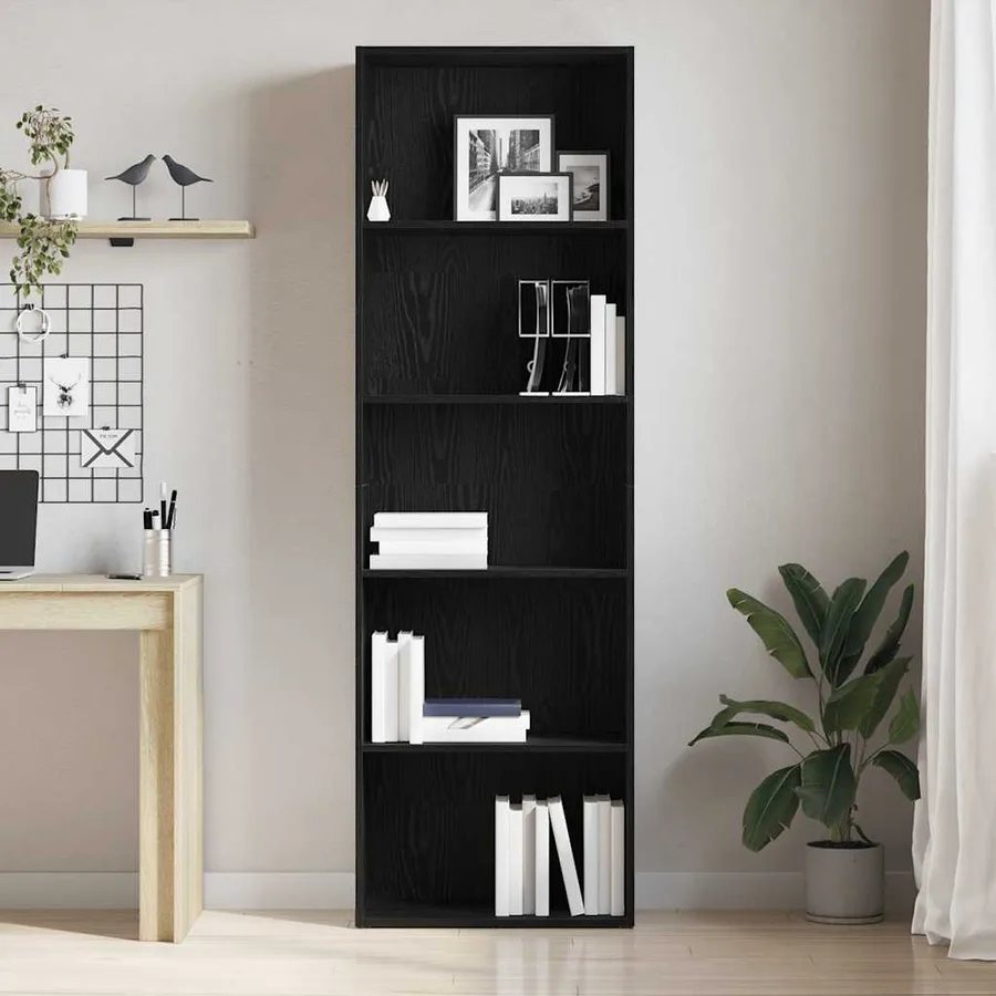 Bibliothèque chêne noir 60x30x189 cm bois d'ingénierie - 3