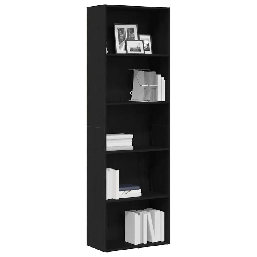 Bibliothèque chêne noir 60x30x189 cm bois d'ingénierie - 7