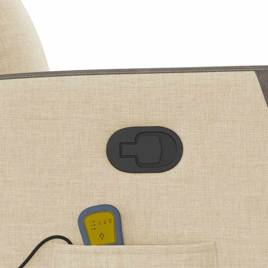 Fauteuil inclinable de massage Crème Tissu - 14