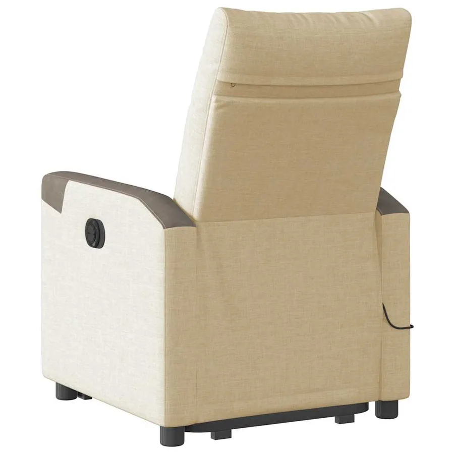 Fauteuil inclinable de massage Crème Tissu - 7